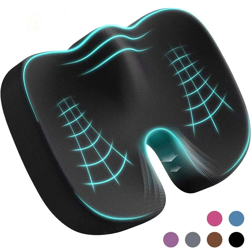 Tailbone Cushion for Tailbone Pain Relief Memory Foam Seat Pillow Fracture Recovery Car/Office/Wheelchair Ergonomic Support