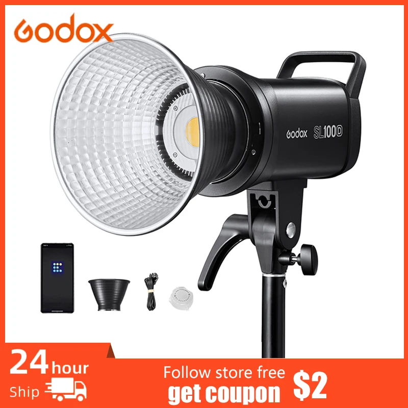 

Godox SL100Bi LED Video Light 2800k-6500k Bi-color Version LCD Panel Photogranphy Continuous Output Bowens Mount Studio Light