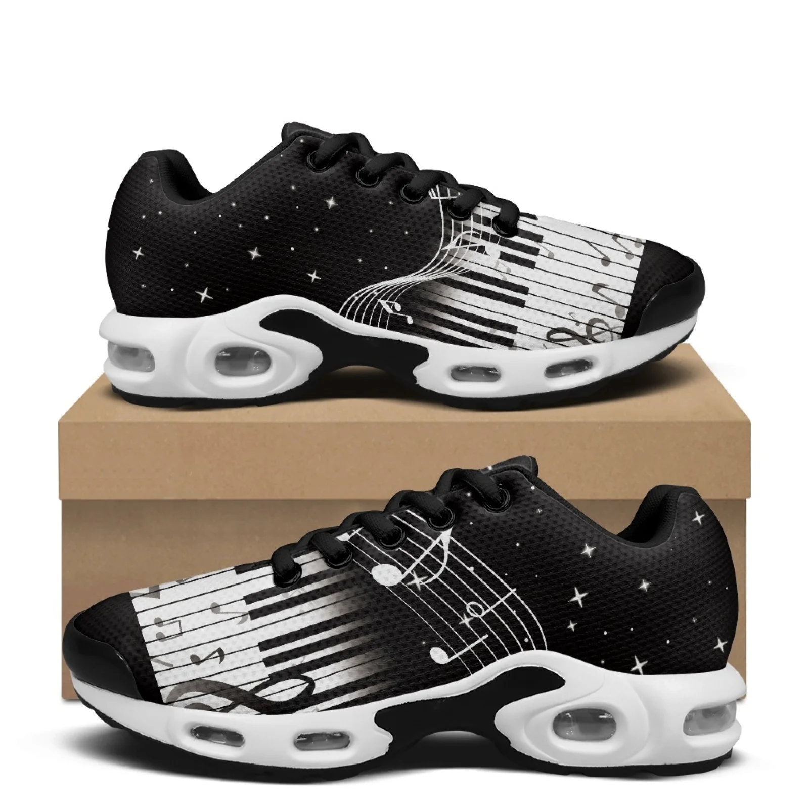 PENSTROLL Piano Music Notes Lightweight Casual Walking Shoes for Tennis Mesh Tennis Fashion Sneakers Athletic Fashion Shoes