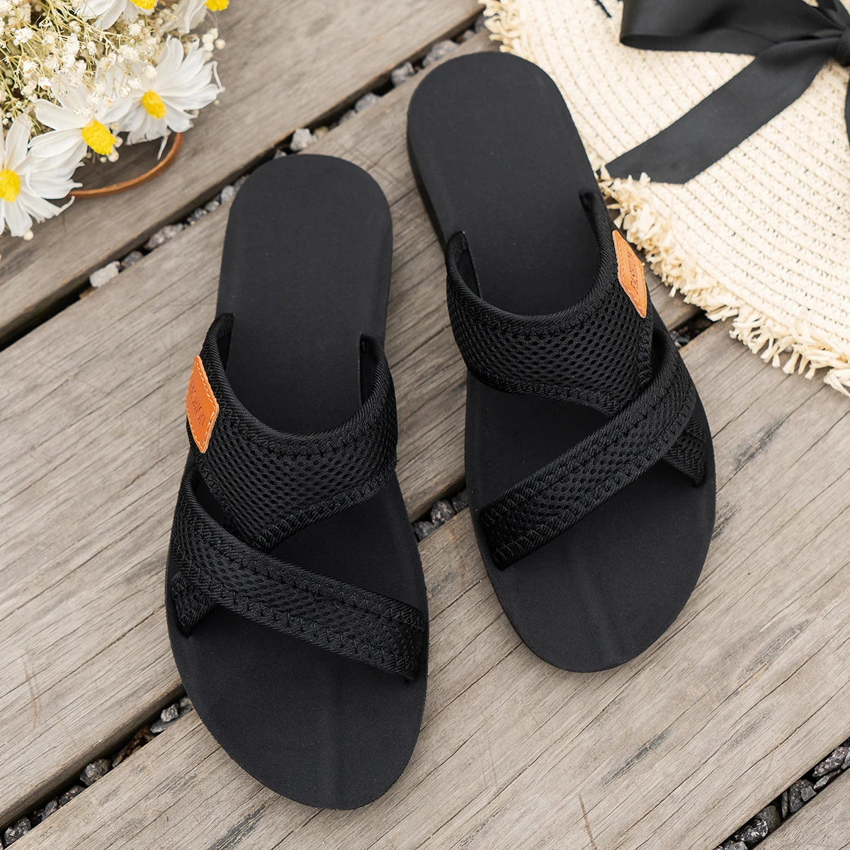 Modische und vielseitige Sportsandalen für Damen, atmungsaktiv durch das Netzmaterial, bequem und hautfreundlich, geeignet für den Innen- und Außenbereich, flache Sandalen. – Detail 27
