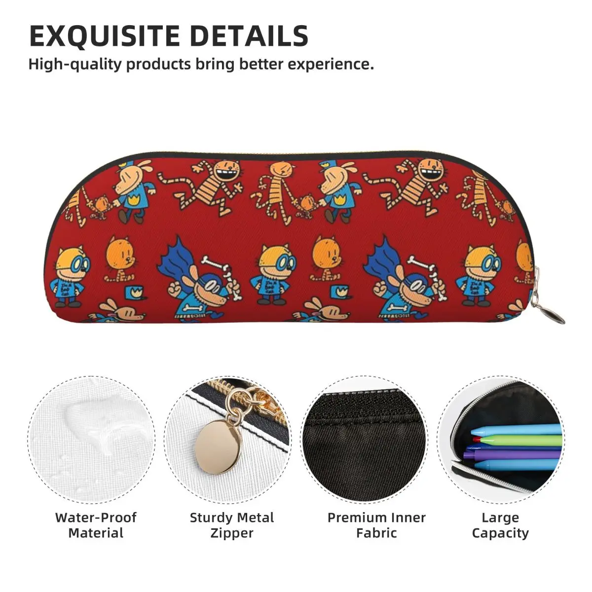 Dog Man، Petey، Lil Petey Combo Set Pack مقلمة حامل أقلام تخزين لوازم القرطاسية سعة كبيرة صندوق القلم حقيبة أقلام رصاص