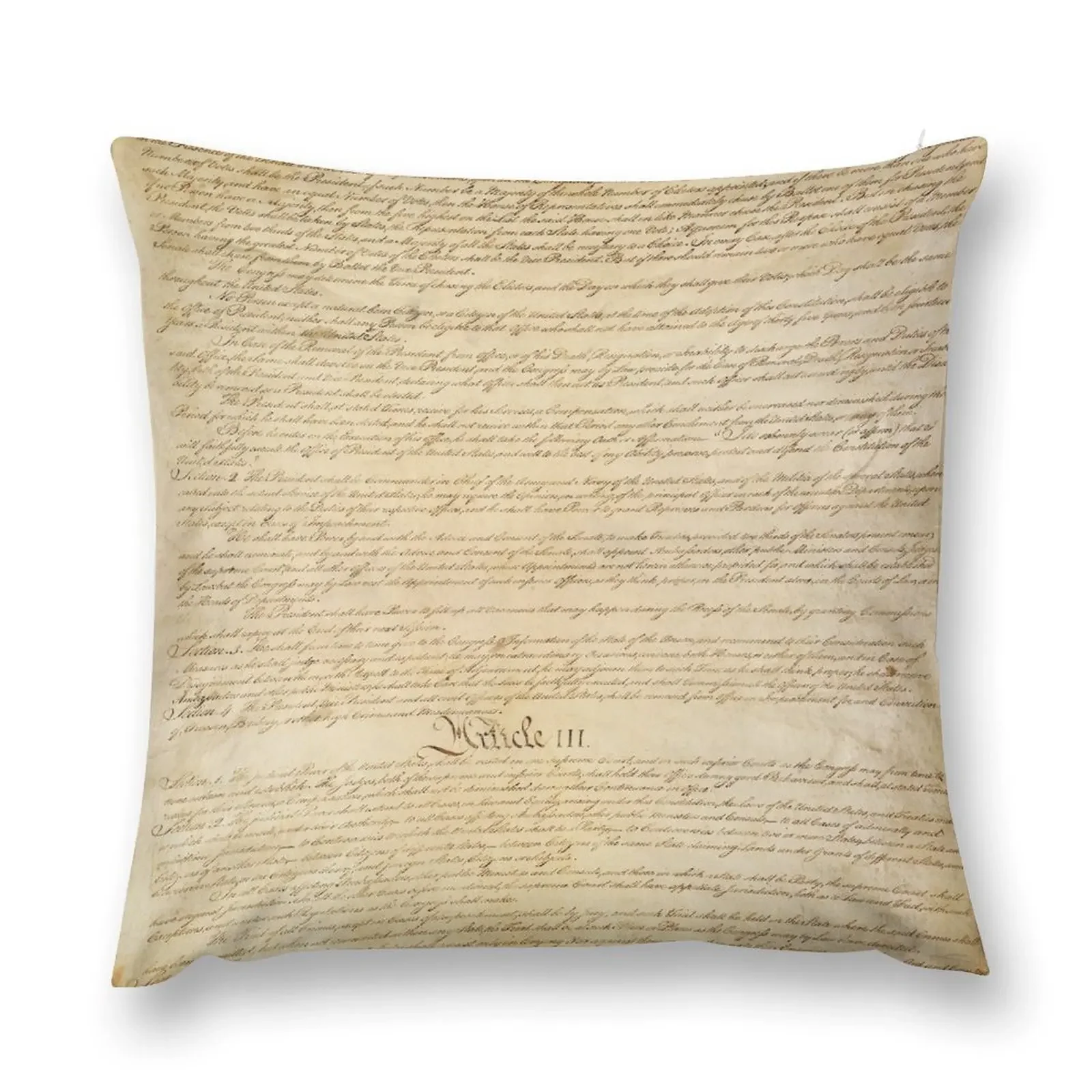 Original Page 3 of the United States Constitution Throw Pillow Cushion Covers For Living Room Sofa Cover pillow