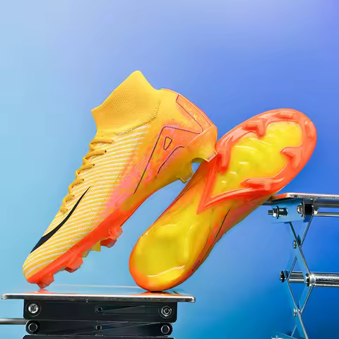 New Men Soccer Shoes Outdoor Long Spikes Sport Non Slip Football Boots Boys Adult Training Cleats Match Breathable Comfortable