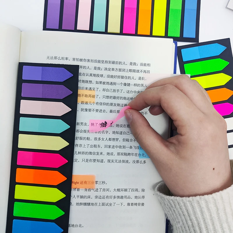 KindFuny 200 Sheets Transparent Sticky Notes Posted It Tab Self-Adhesive Kawaii Clear Annotation Books Page Marker Stationery