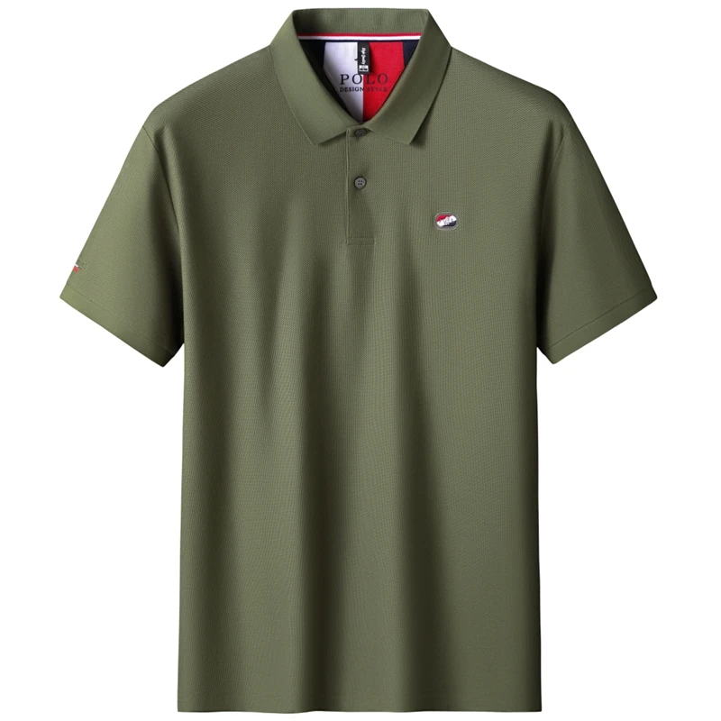 8XL 7XL 6XL 2025 New Summer High End Luxury 100% Cotton Polo Shirt Men Tops Fashion Embroidery Mens Shirts Loose Lapel Tshirts