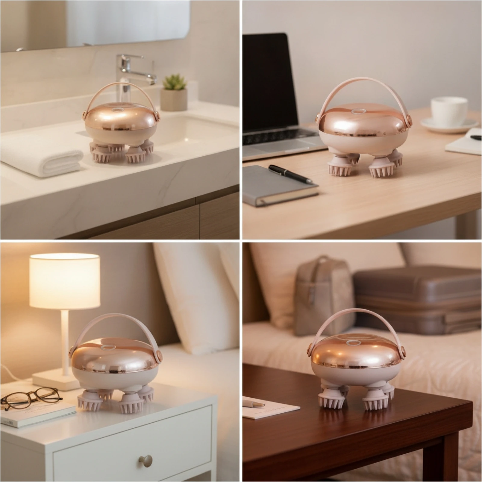 Scalp Massager with Silicone Heads Heated Electric Scalp Massager Rechargeable Wet and Dry Use for Shower, Travel