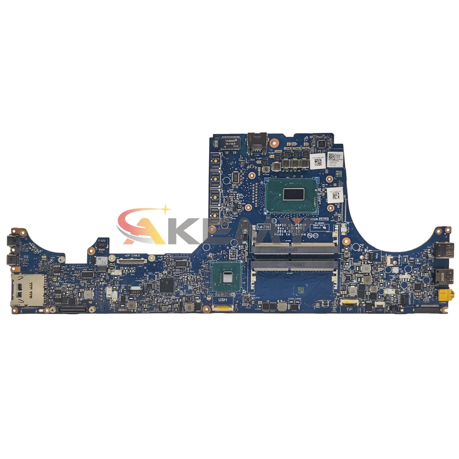 AKEMY LA-F591P For Dell Precision 7530 Laptop Mainboard CN-02NRRM 2NRRM Notebook Motherboard with E-2176 E-2186 I5 I7 I9 8th CPU