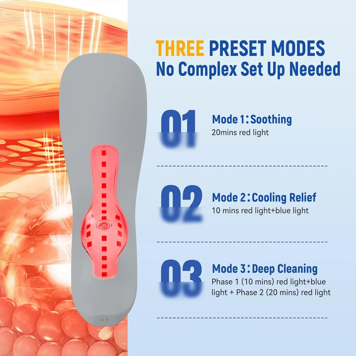 Hemorrhoids Treatment Device 465nm 630nm Red Blue Light 4 Modes Therapy APP Timer Massager Pain Relief Health Care