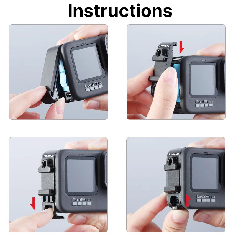 Ulanzi G9-6 Metalen Multifunctionele Batterij Cover Voor Gopro Hero 10 9 Batterij Deksel Met 1/4 ''Koud Schoen mount Microfoon Licht Invullen