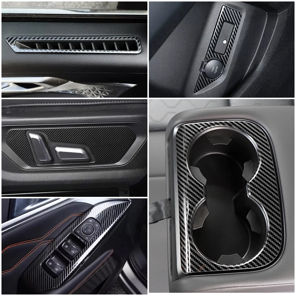 for Haval F7 2nd Gen 2024-2026 Center Console Panel Refit Interior Decoration Stainless Steel Carbon Fiber Color Sticker