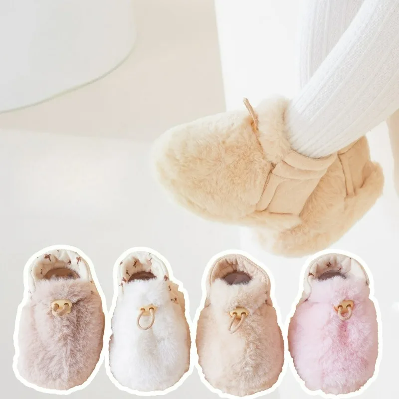 

Новые утепленные флисовые зимние ботинки для малышей 2026 года, мягкие, на резиновой подошве, из эластичного хлопка