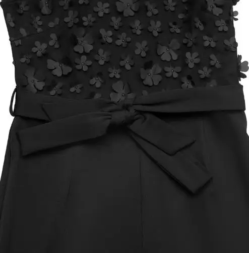 Women's Jumpsuit 2025 Summer Hot Selling Lace Patchwork Round Neck Sleeveless High Waisted Lace Up Straight Leg Jumpsuit Pants