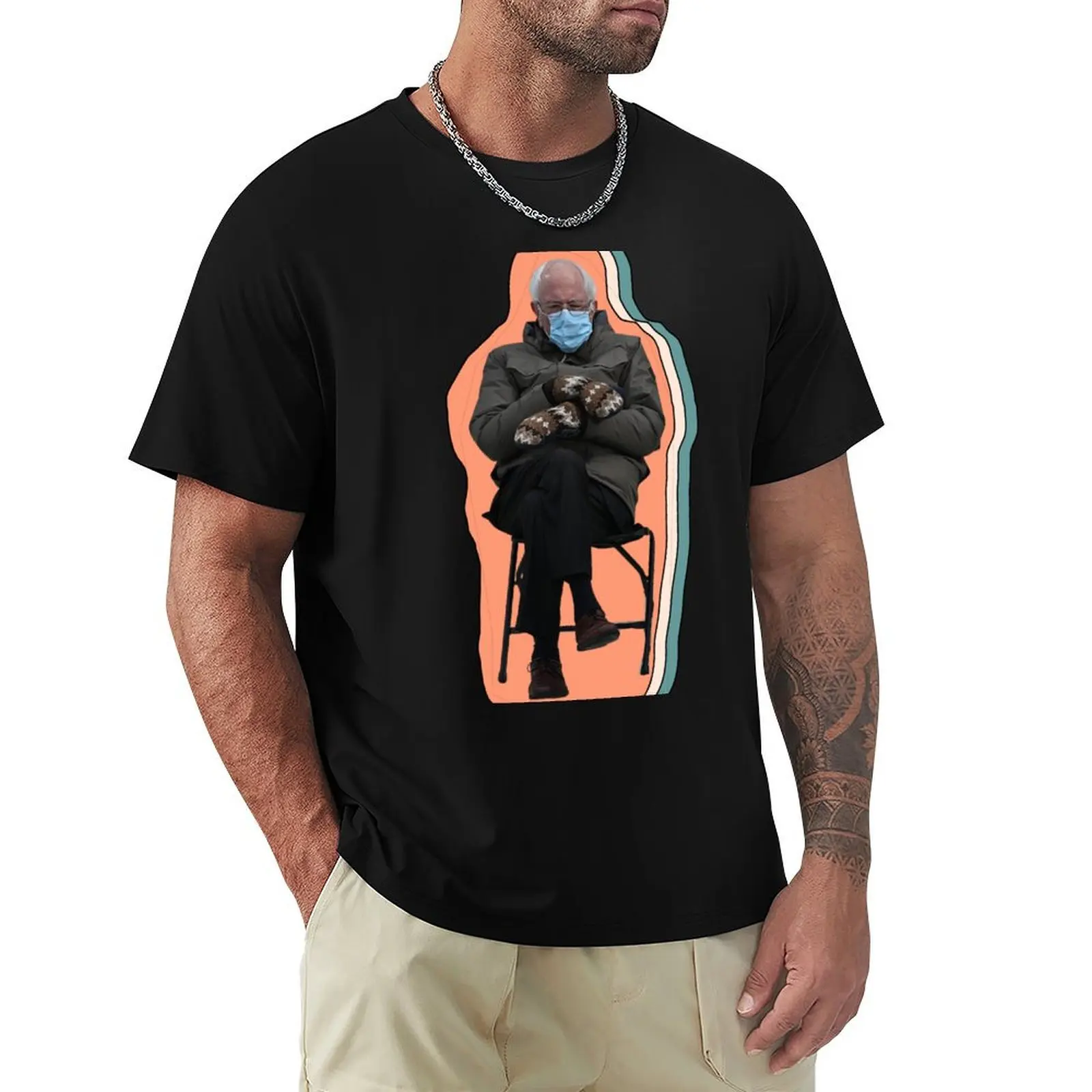 Bernie Sanders Mittens Inauguration Graphic T-Shirt printed t shirts for man T-Shirt