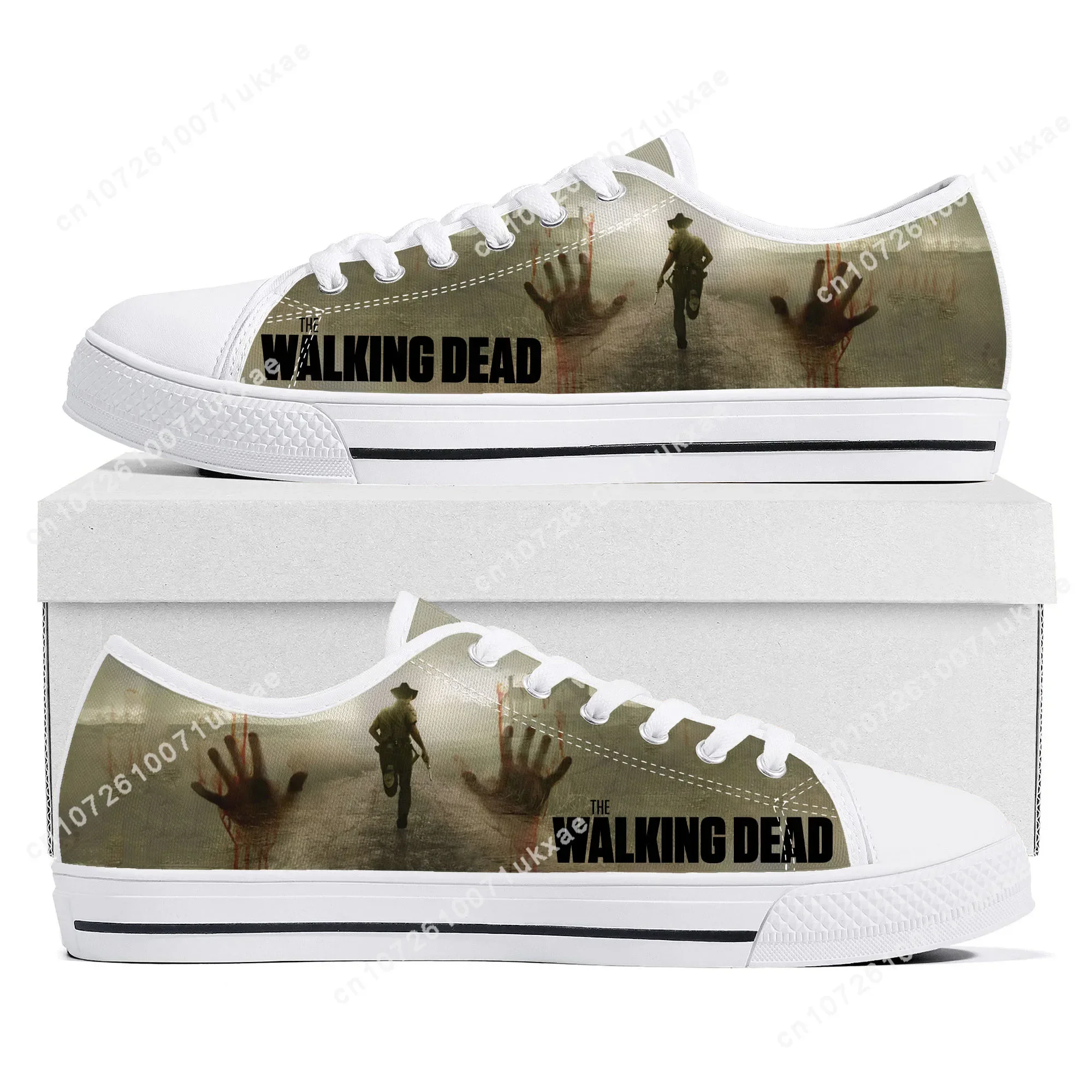 The Walking Dead Horror Low Top Sneakers Mens Womens Teenager Canvas High Quality Sneaker Casual Custom Shoes Customize DIY Shoe