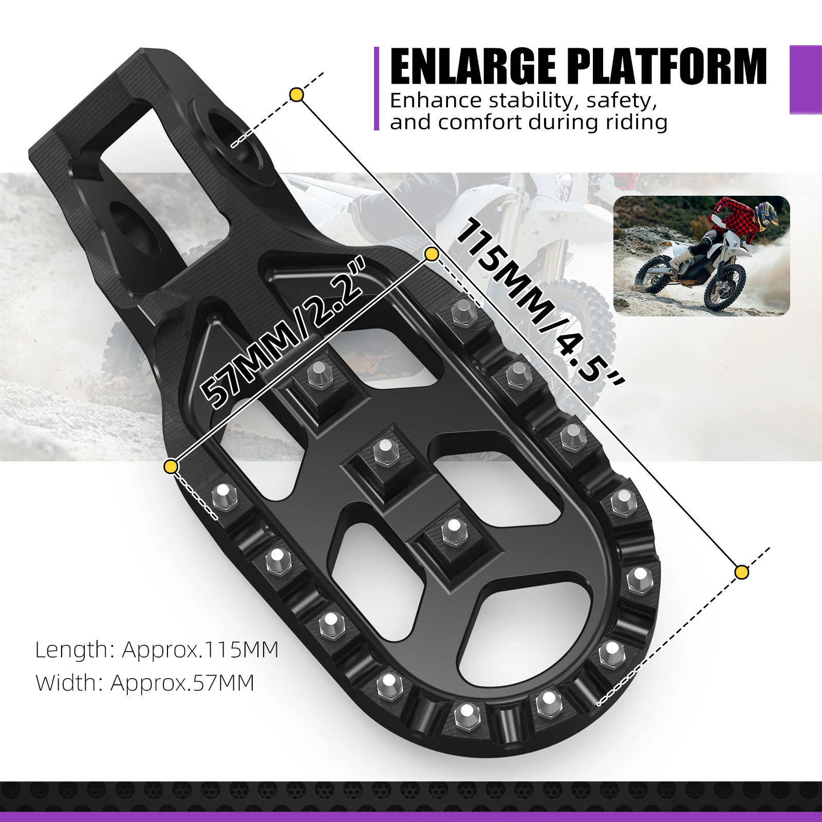 NICECNC For Stark Varg EX 80HP Stark Varg MX Electric Dirt Bike 2025 Forged Aluminium Foot Pegs Footrests 5mm Backward Offset