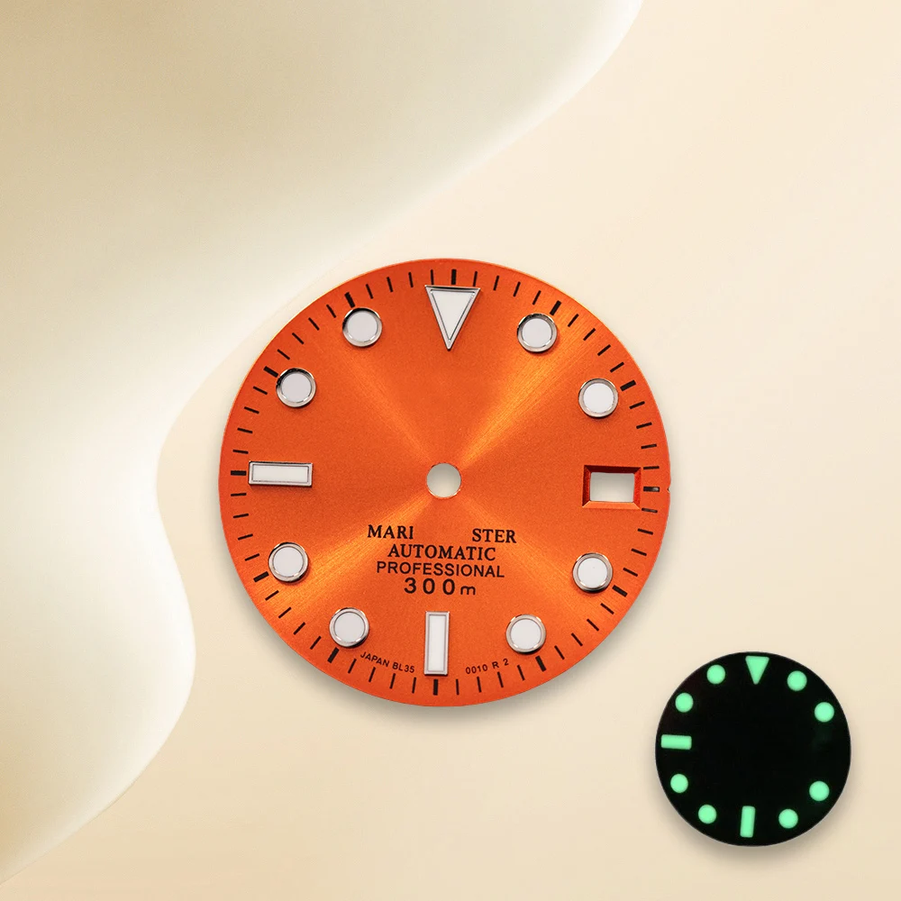 Cadran S NH35 28.5mm, SUB/SKX007 Mod, cadran rayon de soleil pour mouvement NH35/NH36 C3, accessoires de Modification de montre lumineuse verte