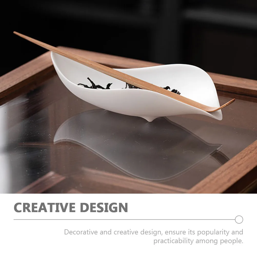 

Ceramic Tea Scoop Decorative Holder Exquisite Shovel Multi-Function Teaspoon Home Supply Kitchen Accessory Tea Spoon