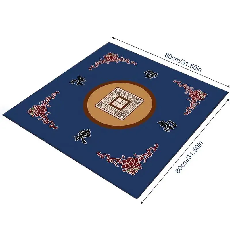 Mahjong Table Mat Anti-Slip Thickened Mahjong Table Cover 80x80cm Mahjong Pad Square Party Game Mat for Mahjong, Poker, Cards