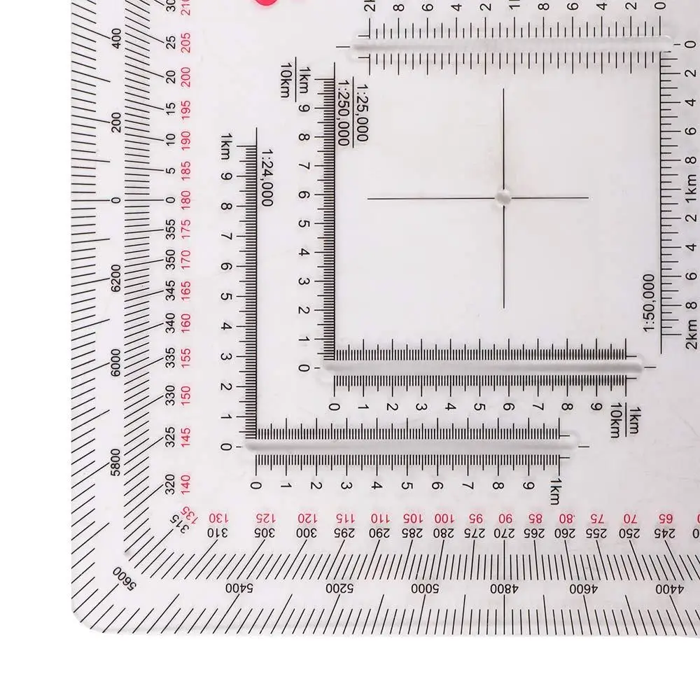 Tool MP-5 Square Ruler for Technical Map Protractor Coordinate Scale Protractor Land Navigation Protractor Measuring Ruler