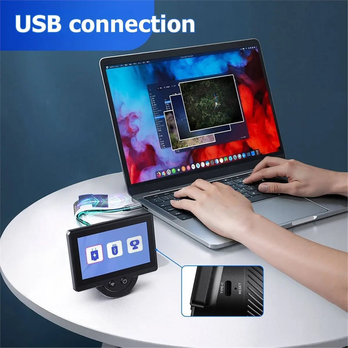 WiFi Electronic Eyepiece with 4.3 Inch IPS Screen Telescope Camera Eyepiece for Astronomical Telescope