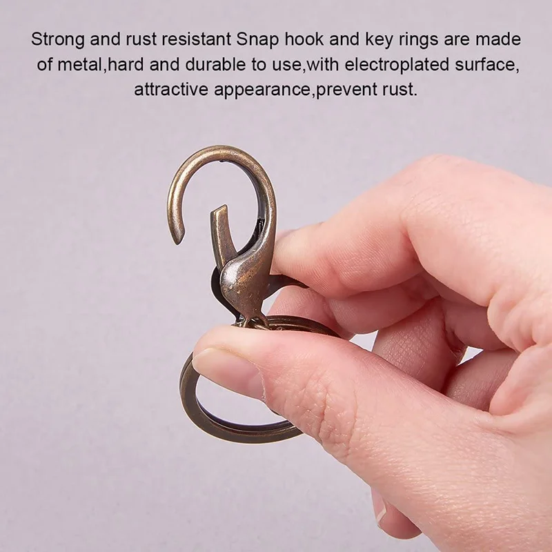 5/10Pcs Alloy Lobster Clasp 8-Shaped Swivel Lanyard Snap Hook Key Chain Ring Snap Hook Swivel Clasp Keychain Clips for DIY Bags