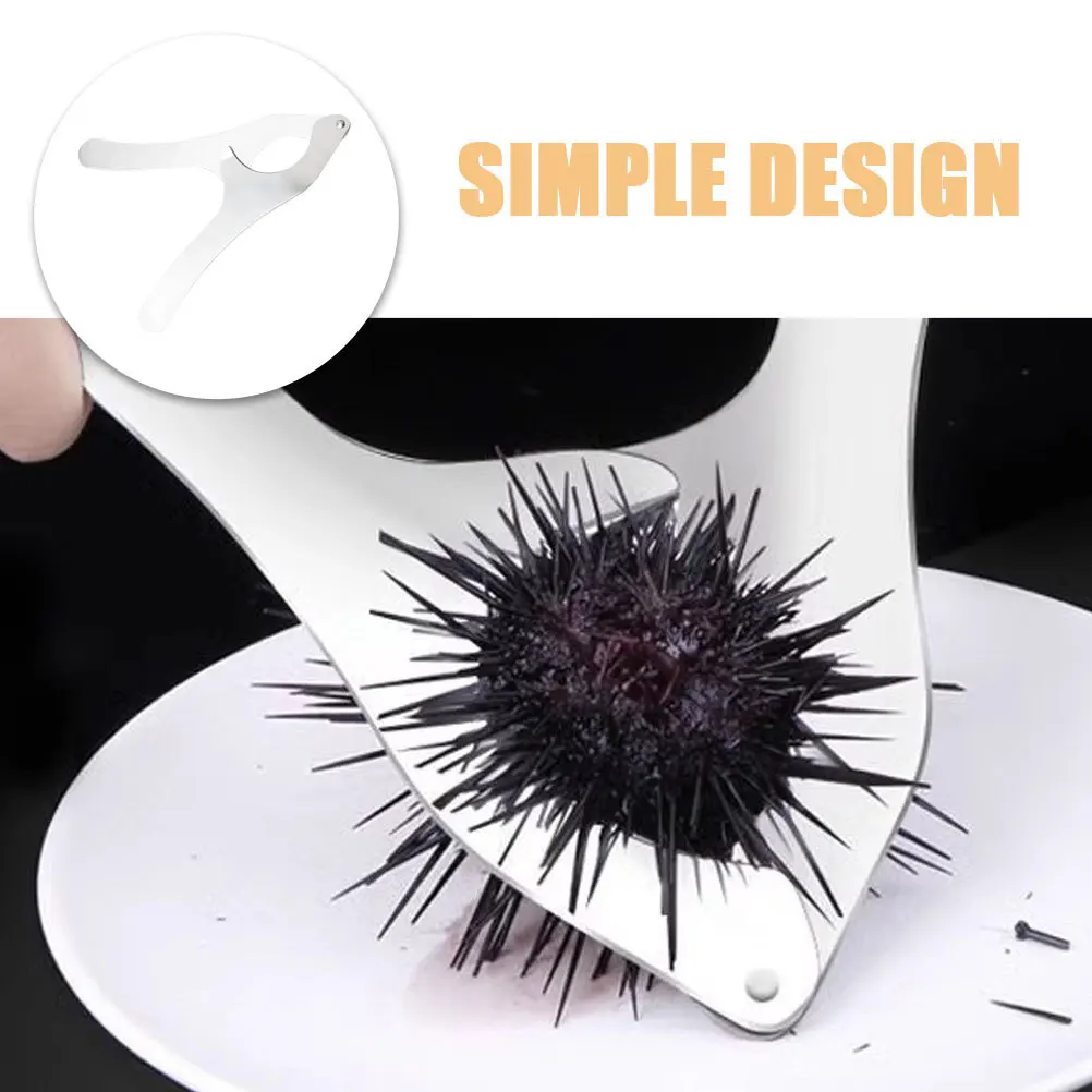 

Sea Urchin Cutter Stainless Steel Seafood Opener Ergonomic Handle Easy Kitchen Sea Urchin Shucker Tool