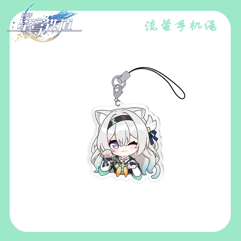 Game Figures Firefly Cute Acrylic Charm Hanging Cord Straps Keychain for Bag Accessories Honkai Star Rail Mobile Phone Rope Gift