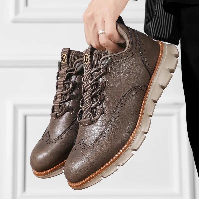 

Plus Size Spring Autumn Men's Casual Leather Shoes Outdoor Anti Slip Men's Loafers Driving Shoes