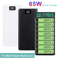 65W Fast Charging Power Bank Box Super Fast 18650 Battery Case 30000mAh USB Type C 5V Storage Box For iPhone Xiaomi Huawei