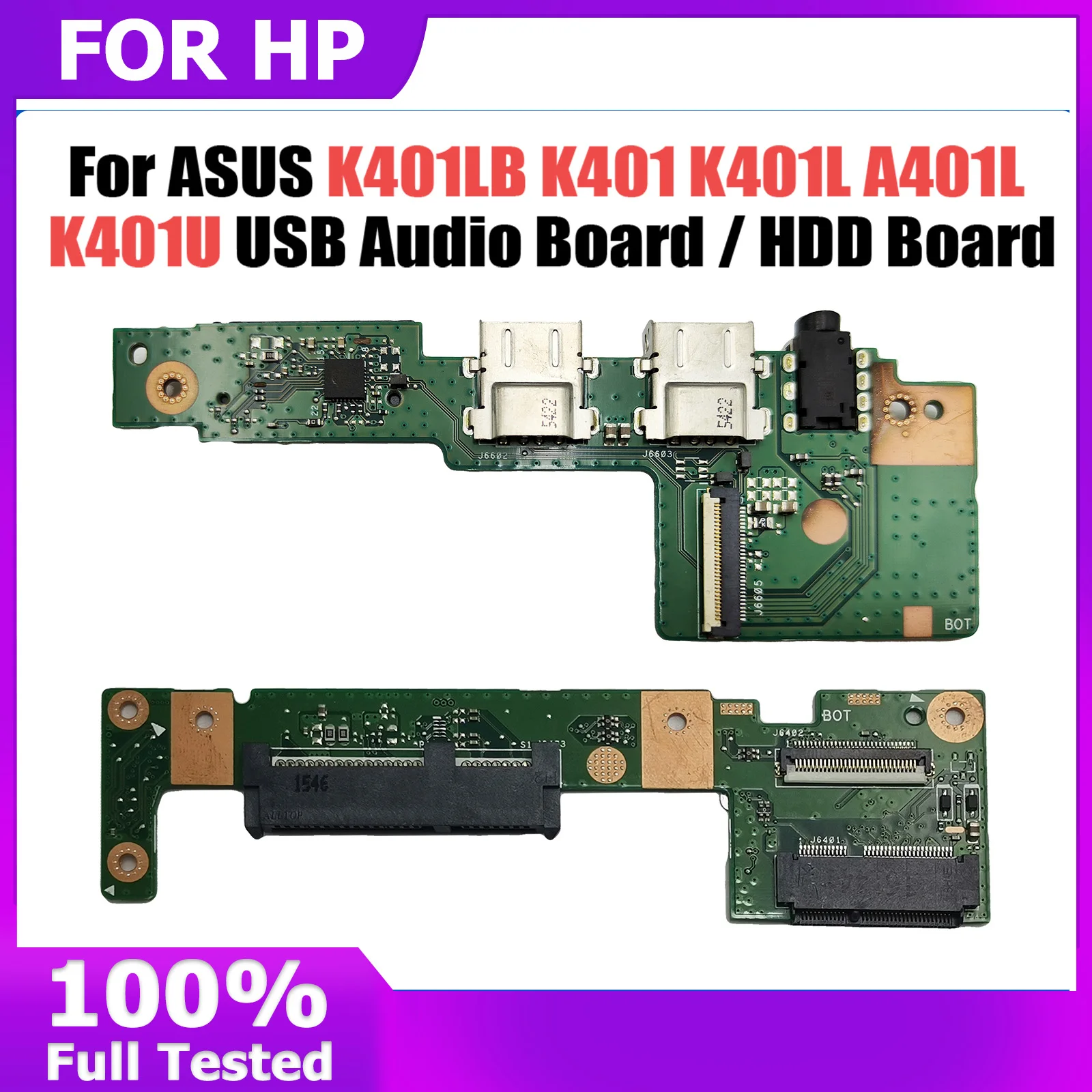 K401LB IO Board REV 2.0 For ASUS K401LB K401 K401L A401L K401U USB Audio board and HDD Boards 100% OK