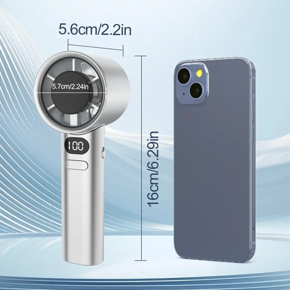 Portable Handheld Fan with 120 Wind Speeds USB Rechargeable Bladeless High-Speed Electric Cooling Fan for Personal Use image 6