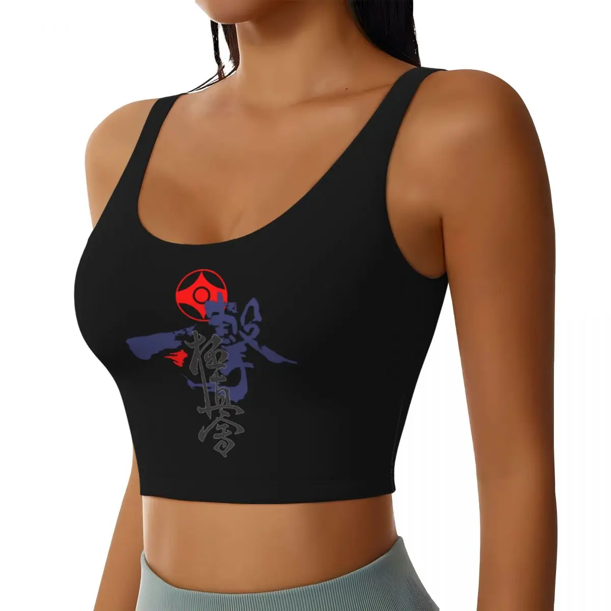 Custom Kyokushi Karate Sports Bra Women's Martial Arts High Impact Workout Yoga Crop Top