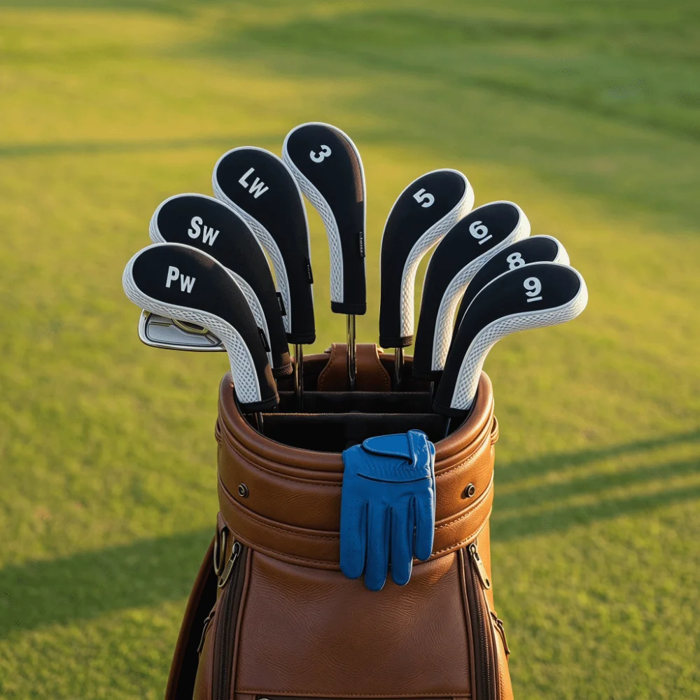 10pcs Neoprene Golf iron head covers Zippered Long neck Golf club head covers Close fitting Zipper closure Golf Club Cover