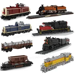 Moc High-Tech City Train Railways Building Blocks Set Retro Steam Train Carriage Bricks Constructor DIY Toys Birthday xmas Gifts