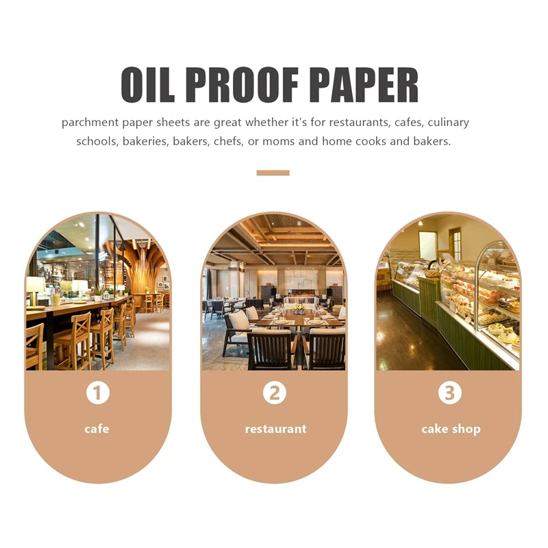 

Parchment Paper500 Pcs Unbleached Parchment Paper Baking Sheets, Inches Non-Stick Precut Baking Parchment, Perfect for Wrapping