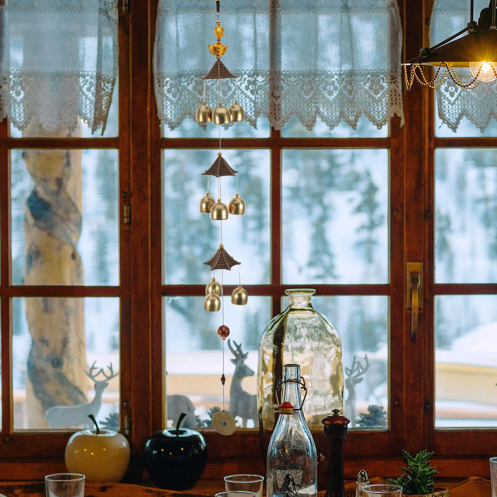 

Китайский винтажный ветряной колокольчик из сплава и пластика, декоративный элемент для газона, двора, входной веранды, патио, сада, улицы, мемориальный декор