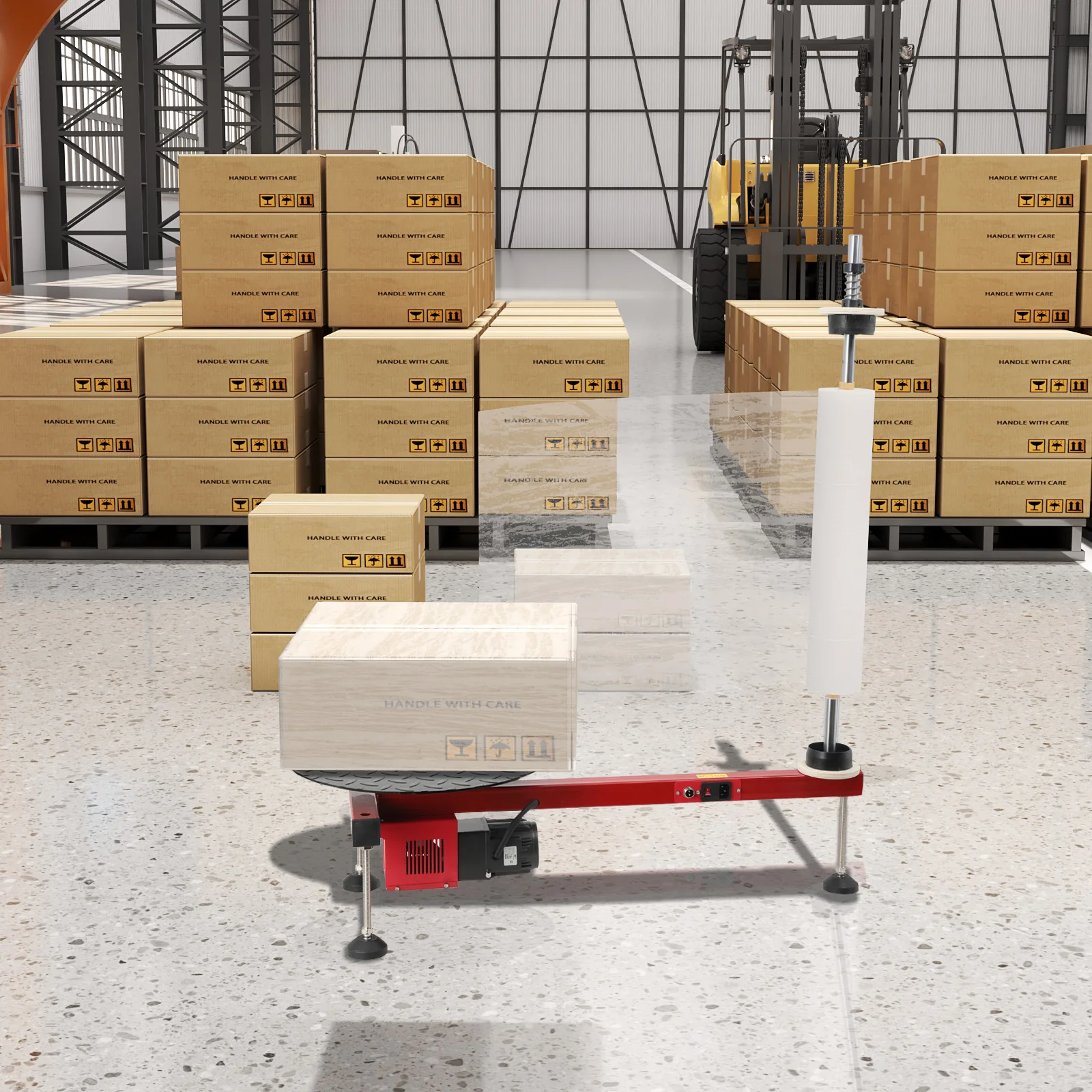 เครื่องพันฟิล์มแบบกึ่งอัตโนมัติ 25W T-Type สำหรับพันกล่อง