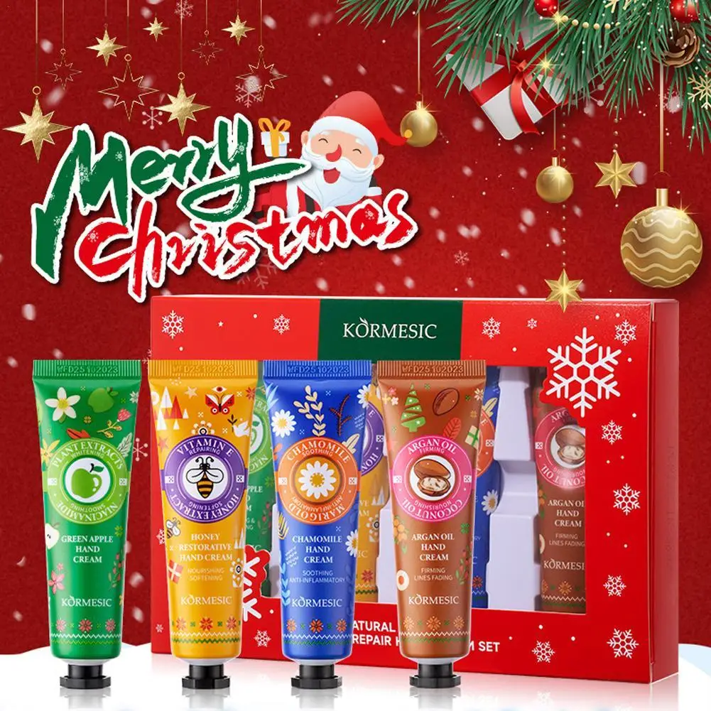 Christmas Hand Cream Fragrance Gift Box 4-piece Set Moisture Prevent Dry Cracking Gently Nourishes Rejuvenat Treat For Hand Skin