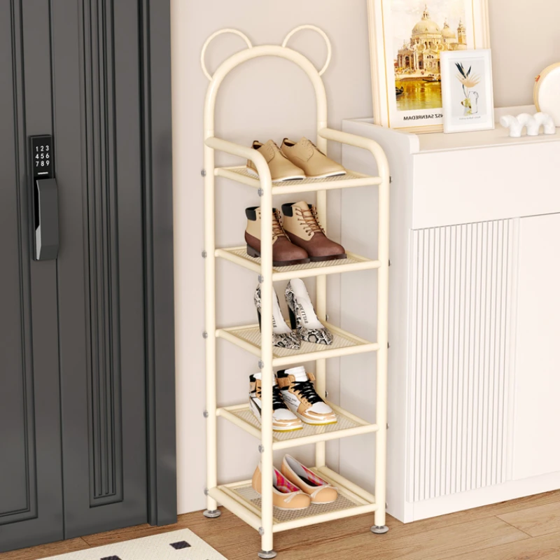 Household Entryway Shoe Cabinet Entry Metal Layered Partition Shoe Cabinet Simplify Organizer Organizador De Zapatos Furniture