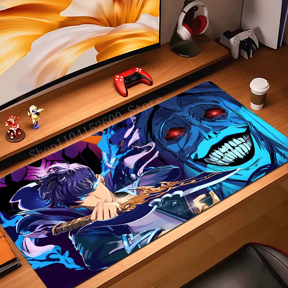 

Cool Anime S-Solo L-Leveling Mousepad Mouse Mat Desk Mat With Pad Gaming Accessories Prime Gaming XXL Keyboard Pad