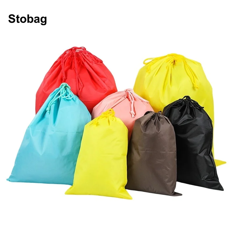 

StoBag 5pcs Oxford Cloth Nylon Drawstring Bags Dustproof Waterproof Large Clothes Shoe Package Storage Reusable Travel Organizer