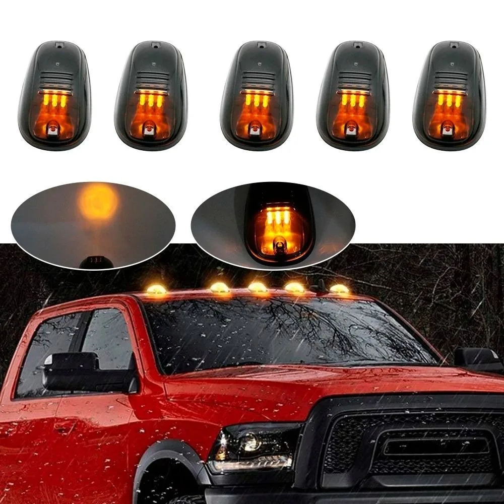Amber No Drill Car Cab Lights Ultra Bright Waterproof Led Cab Lights for Trucks Universal Roof LED Light for Trucks/Cars/SUV