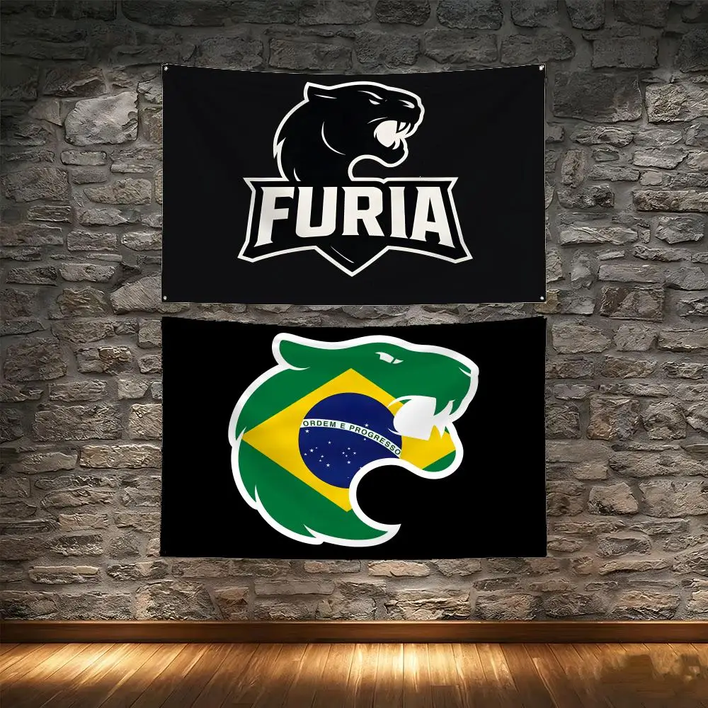 IEM Esports Panther F-FURIA Major Flags Tapestry Creative Pattern Photo Living Room Wall Art Party Outdoor Decor
