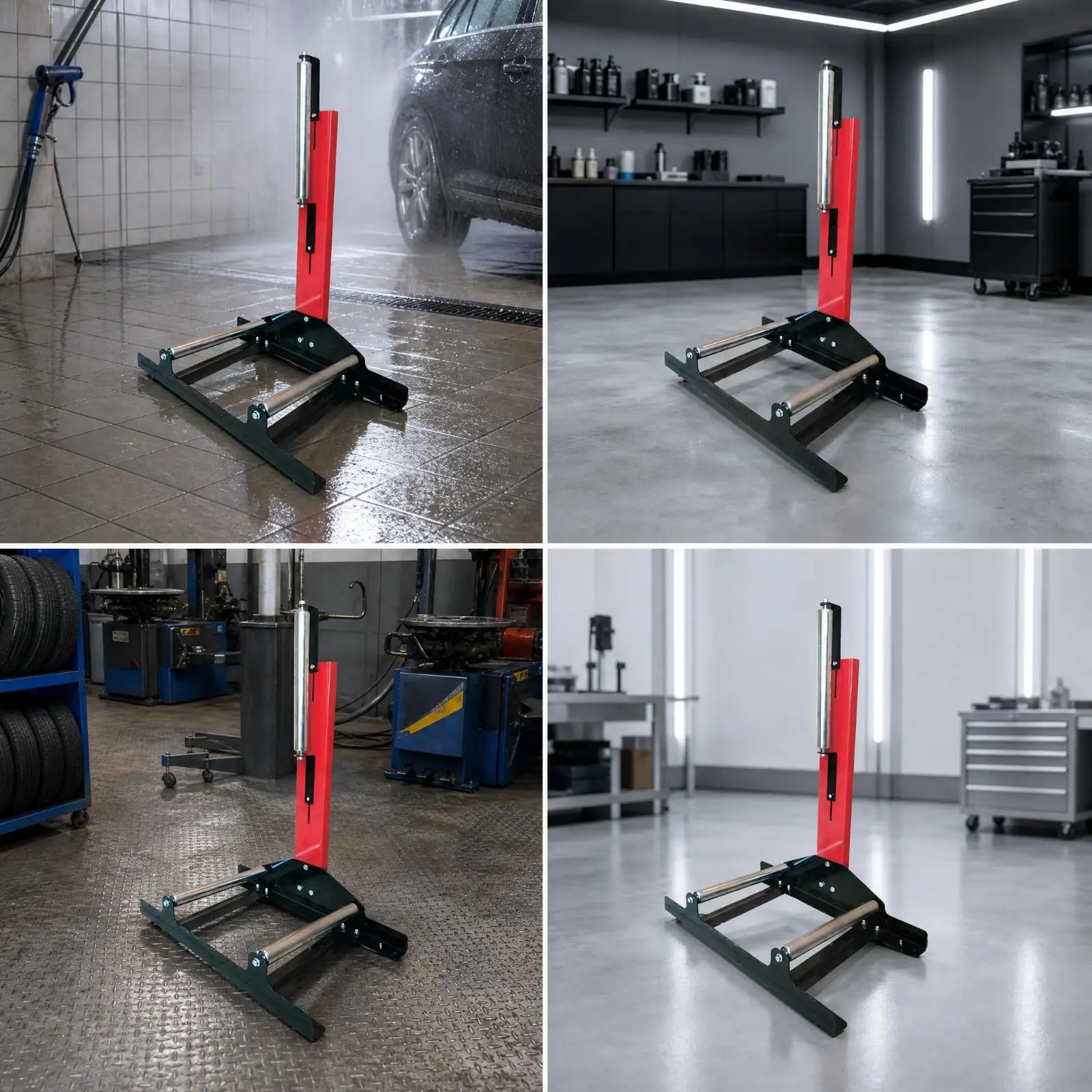 Steel Wheel and Tire Cleaning Stand Wear-Resistant for Garages, Car Detailers