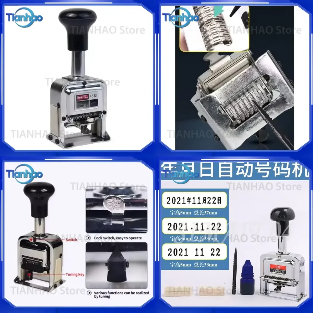 Manual Date Coding Machine Adjustable Metal Number Stamp for Production Date and Shelf Life for Packaging