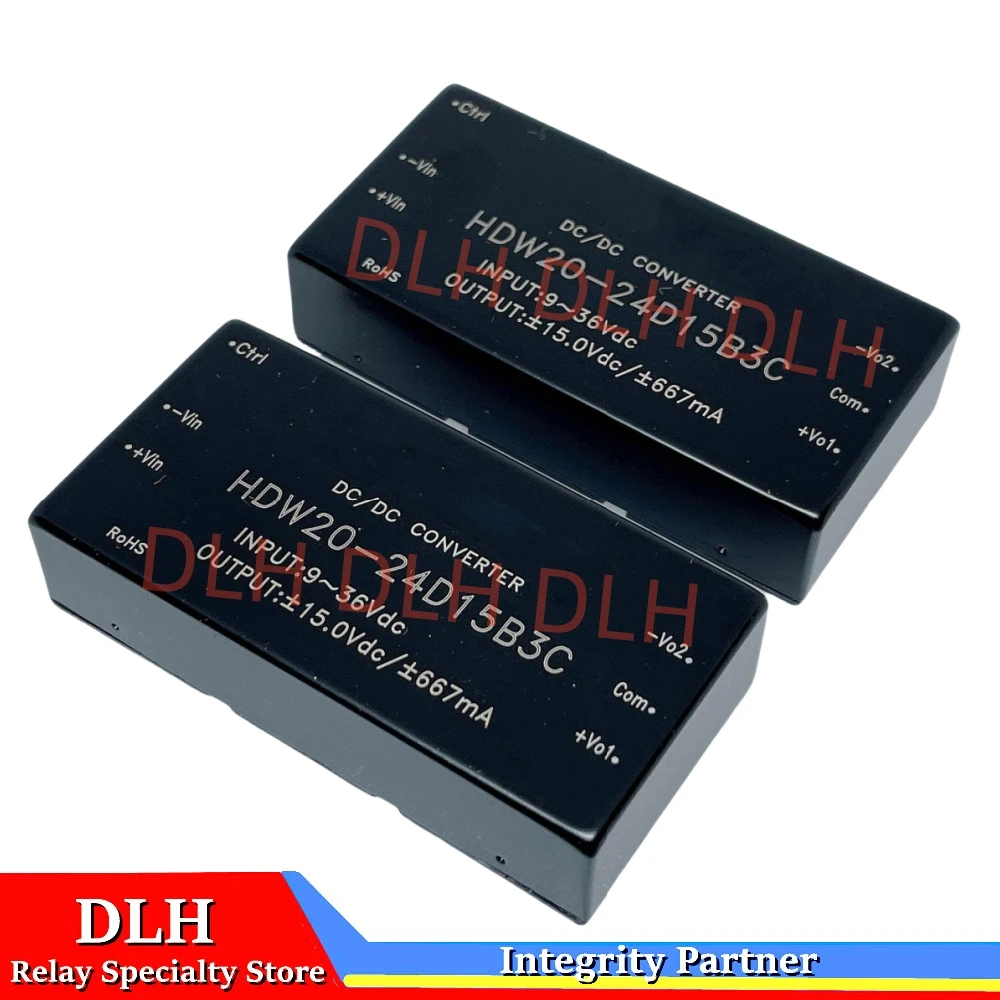 

5PCS HDW20-24D15B3C original genuine input 9-36VDC output ± 15V 20W