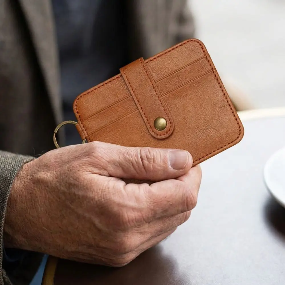 

Подарочная водонепроницаемая сумка для кредитных карт, однотонный портативный кошелек из искусственной кожи, многофункциональный износостойкий мужской кошелек для ежедневного использования