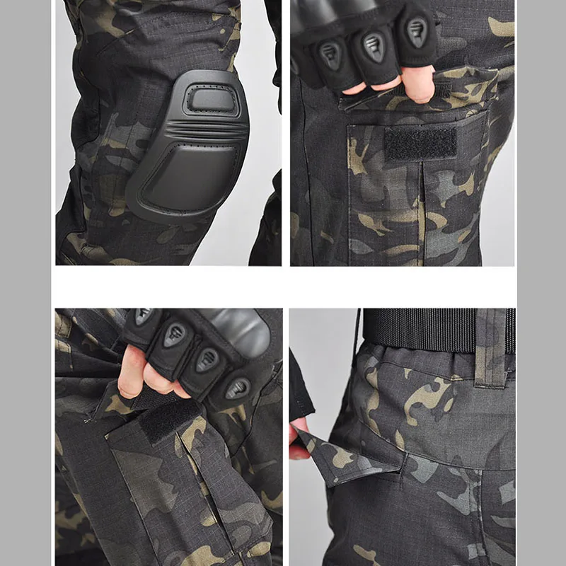 Imagem -04 - Calças Masculinas de Manga Curta Calças de Trabalho Camisinha e Caça Roupa de Rua Corredoras de Camuflagem ao ar Livre Ripstop Cargo