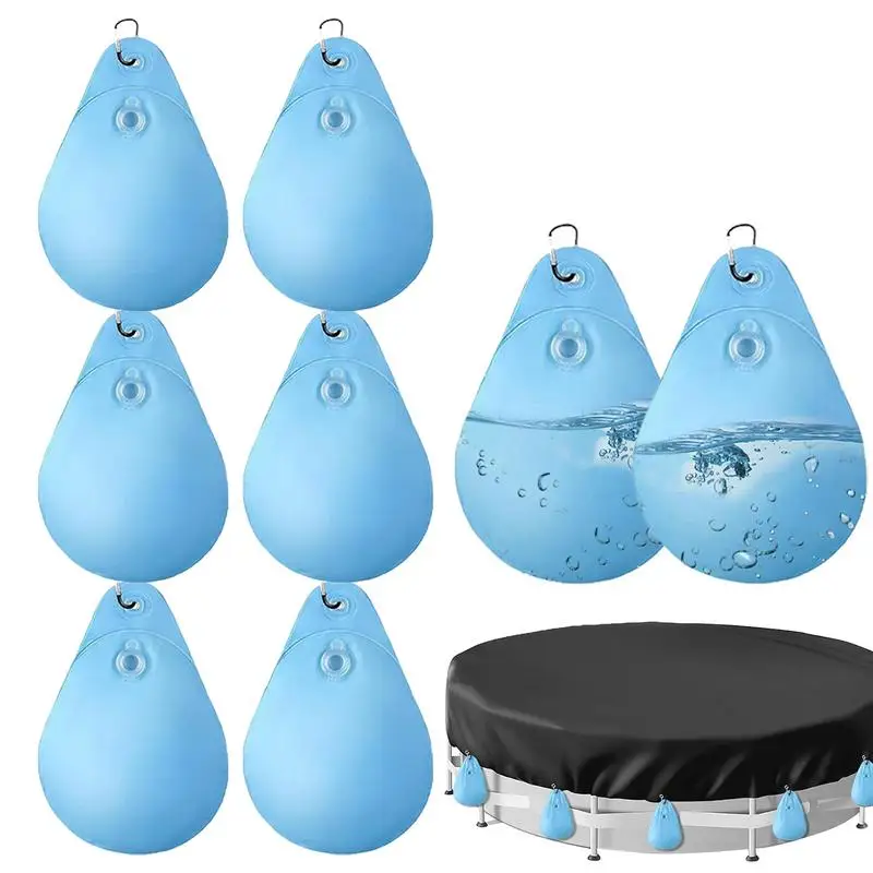 Pool Weight Bags 8X Weights Bag For Pool With Hook Leakproof Thick PVC Antifreezing Winter Pool Tarp Weights Heavy Duty Swimming