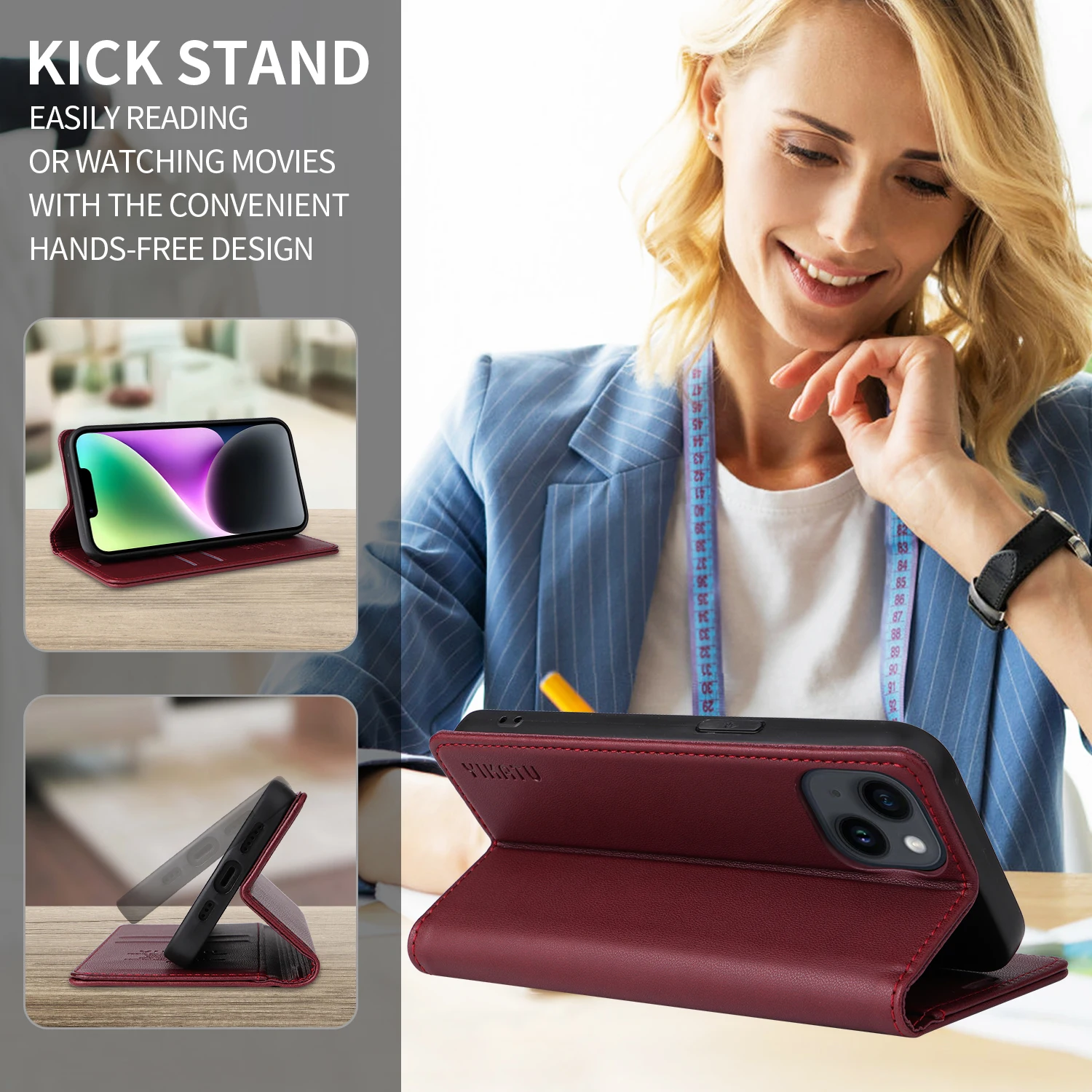 Skórzane etui portfel na Samsung Galaxy M80s M62 M55 M53 M52 M35 M33 M32 M23 S10 Lite S9 Plus S8 S7 Edge Note 20 Ultra 10 5G 9 8 — zdjęcie produktu 6